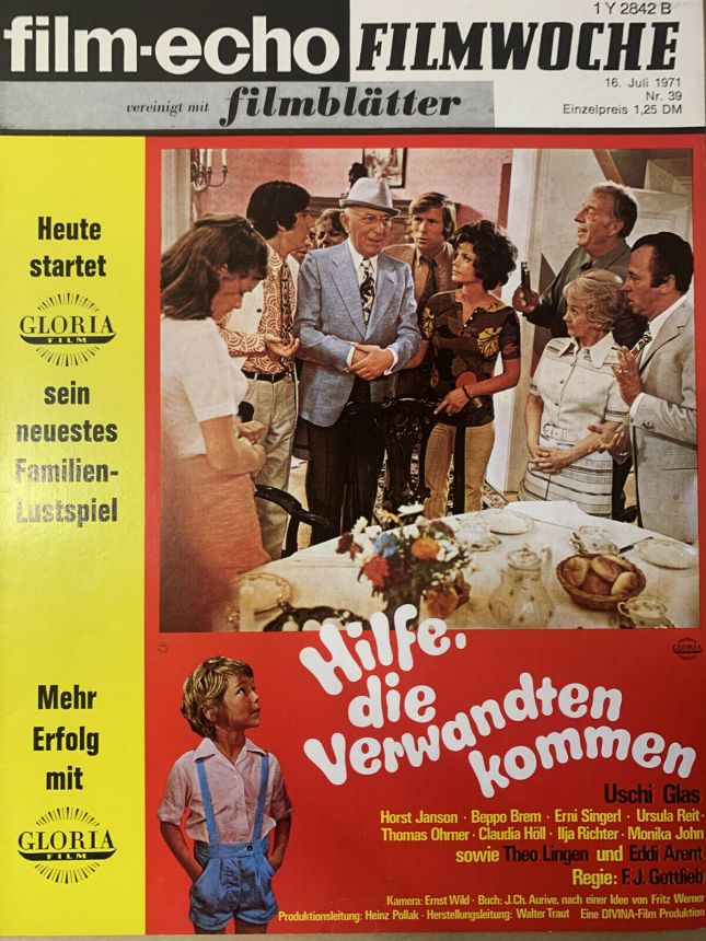 FILM-ECHO FILMWOCHE magazine side cover Issue 39 16 July 1971