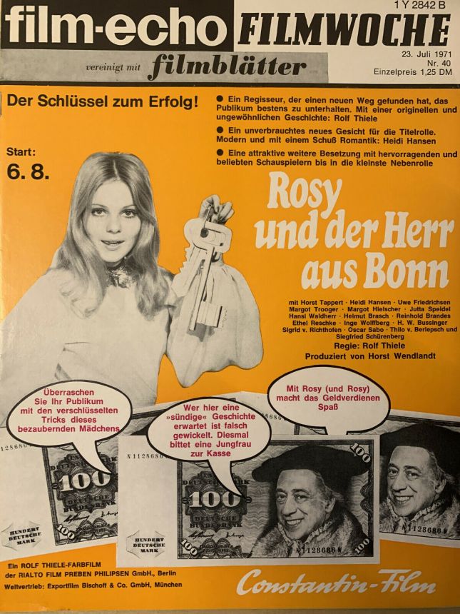 FILM-ECHO FILMWOCHE magazine side cover Issue 40 23 July 1971