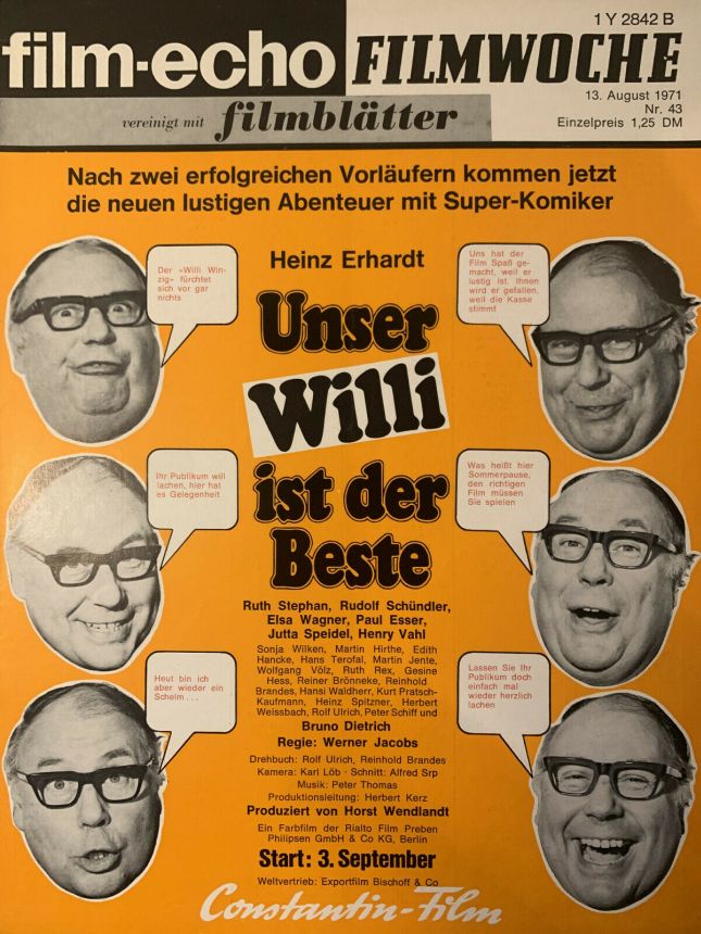 FILM-ECHO FILMWOCHE magazine side cover Issue 43 13 August 1971
