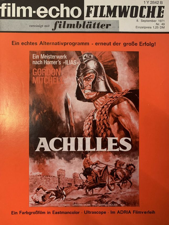FILM-ECHO FILMWOCHE magazine side cover Issue 49 8 September 1971