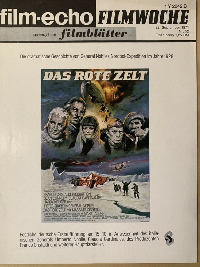 FILM-ECHO FILMWOCHE magazine side cover Issue 52 22 September 1971