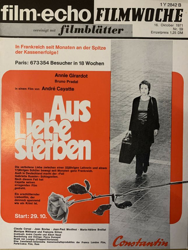 FILM-ECHO FILMWOCHE magazine side cover Issue 59 16 October 1971