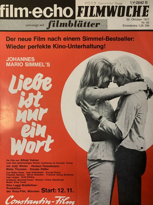 FILM-ECHO FILMWOCHE magazine side cover Issue 62 30 October 1971