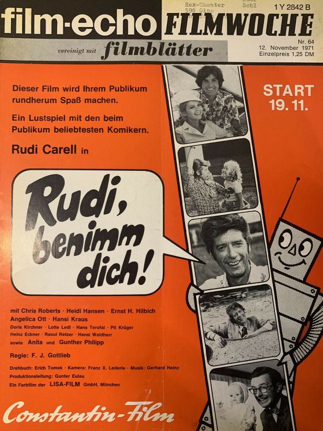 FILM-ECHO FILMWOCHE magazine side cover Issue 64 12 November 1971