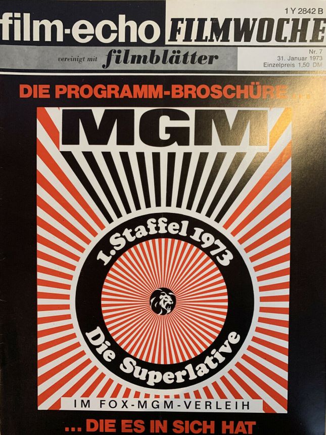 FILM-ECHO FILMWOCHE magazine side cover Issue 7 31 January 1973