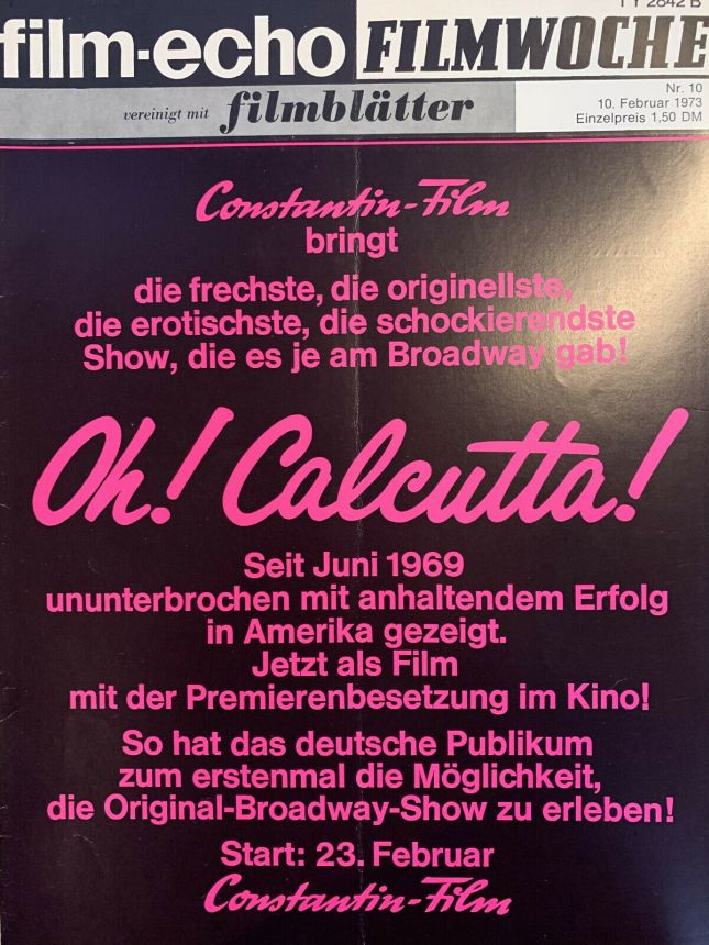 FILM-ECHO FILMWOCHE magazine side cover Issue 10 10 February 1973