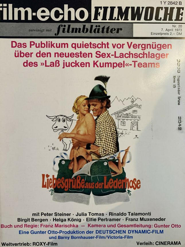 FILM-ECHO FILMWOCHE magazine side cover Issue 20 7 April 1973