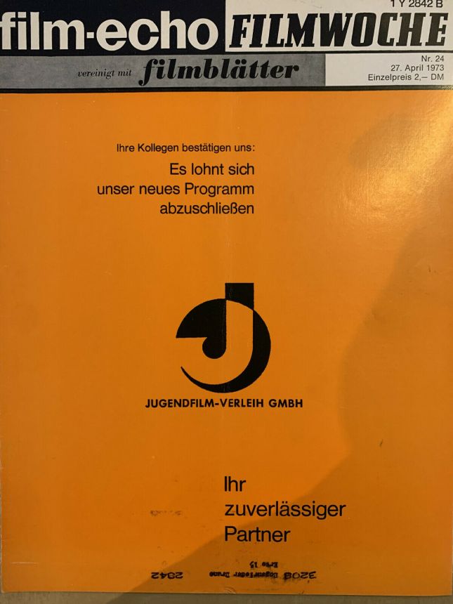 FILM-ECHO FILMWOCHE magazine side cover Issue 24 27 April 1973