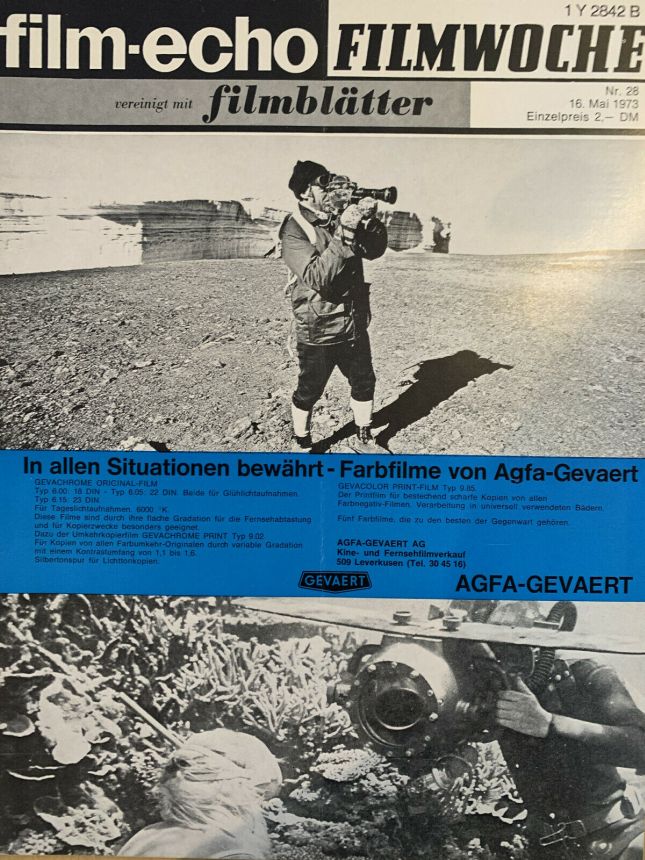 FILM-ECHO FILMWOCHE magazine side cover Issue 28 16 May 1973