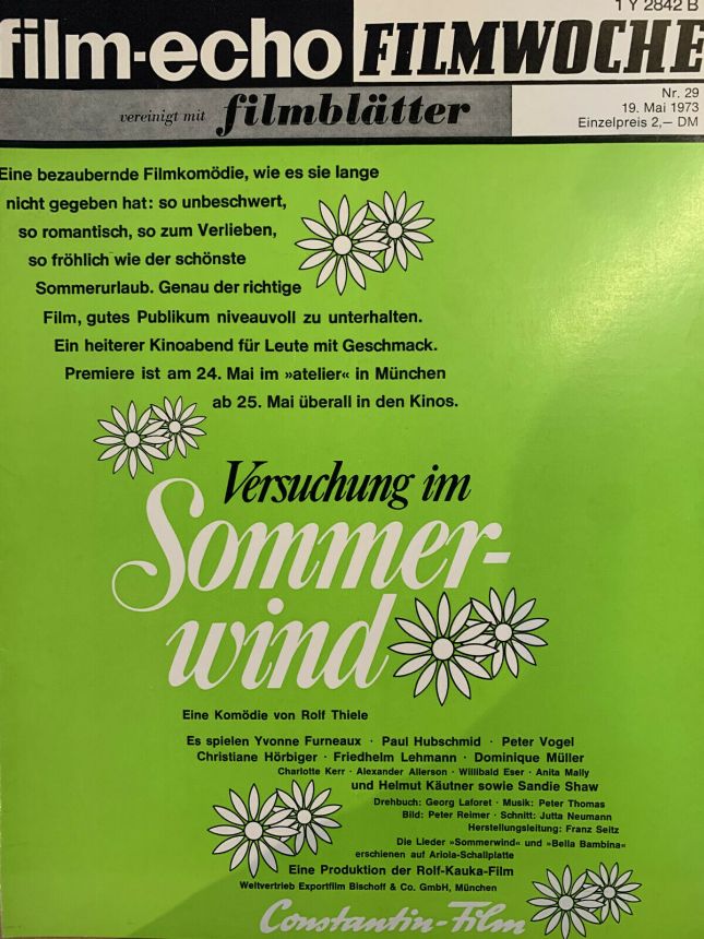 FILM-ECHO FILMWOCHE magazine side cover Issue 29 19 May 1973
