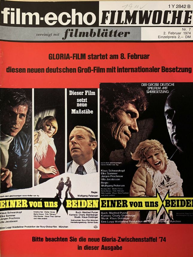 FILM-ECHO FILMWOCHE magazine side cover Issue 7 2 February 1974