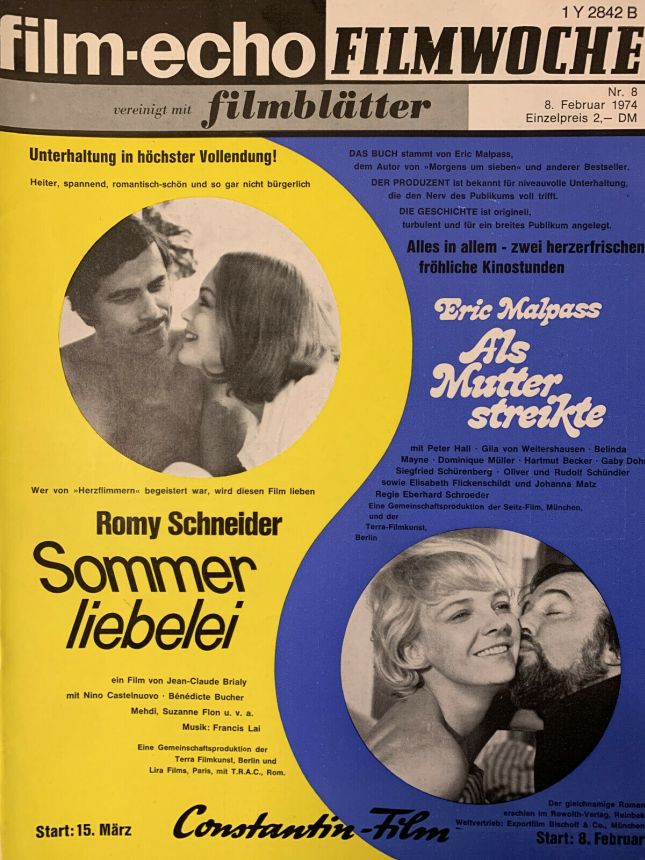 FILM-ECHO FILMWOCHE magazine side cover Issue 8 8 February 1974