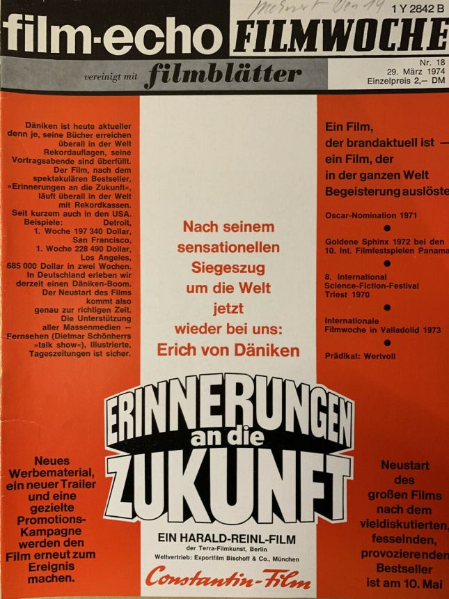 FILM-ECHO FILMWOCHE magazine side cover Issue 18 29 March 1974