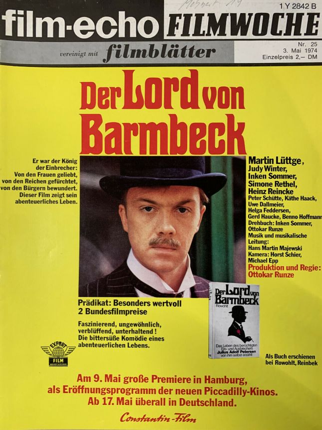 FILM-ECHO FILMWOCHE magazine side cover Issue 25 3 May 1974