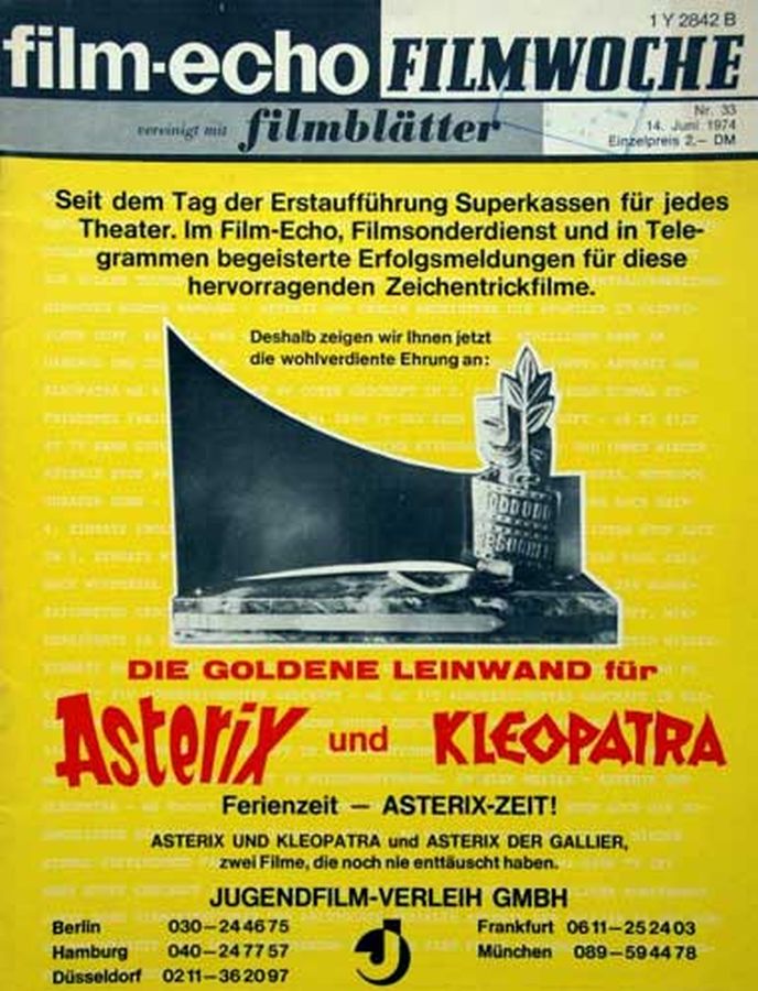 FILM-ECHO FILMWOCHE magazine side cover Issue 33 14 June 1974