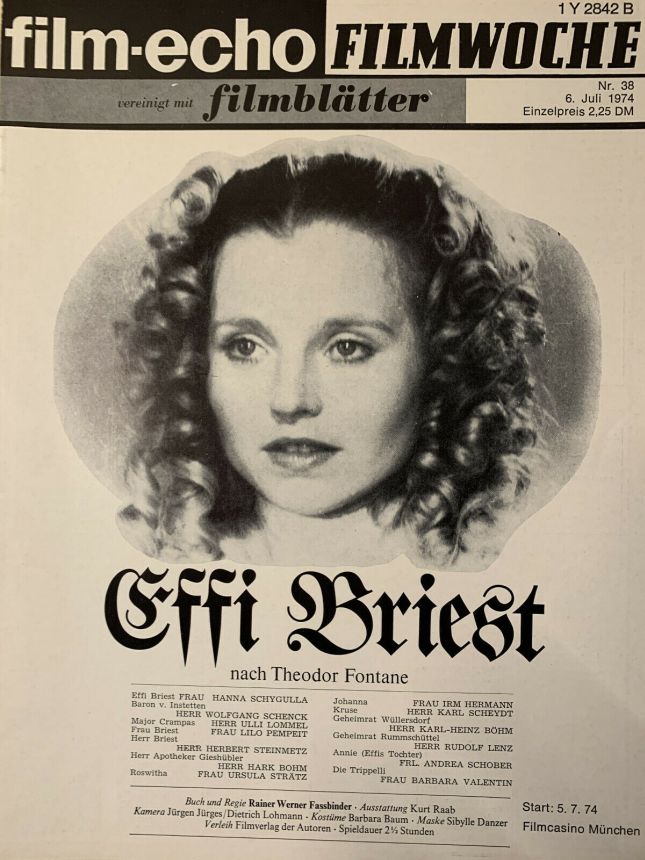 FILM-ECHO FILMWOCHE magazine side cover Issue 38 6 July 1974