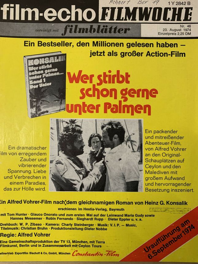 FILM-ECHO FILMWOCHE magazine side cover Issue 46 23 August 1974