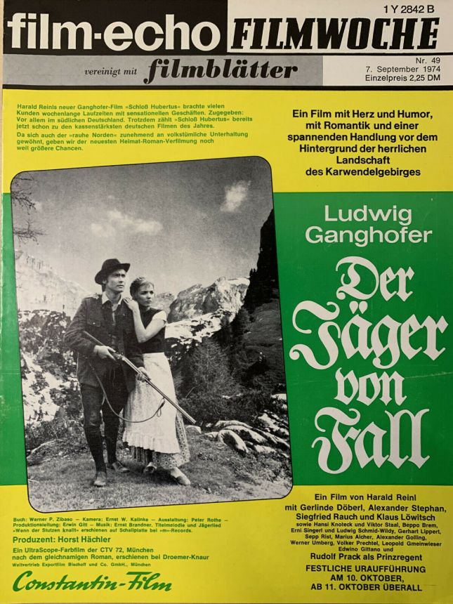 FILM-ECHO FILMWOCHE magazine side cover Issue 49 7 September 1974