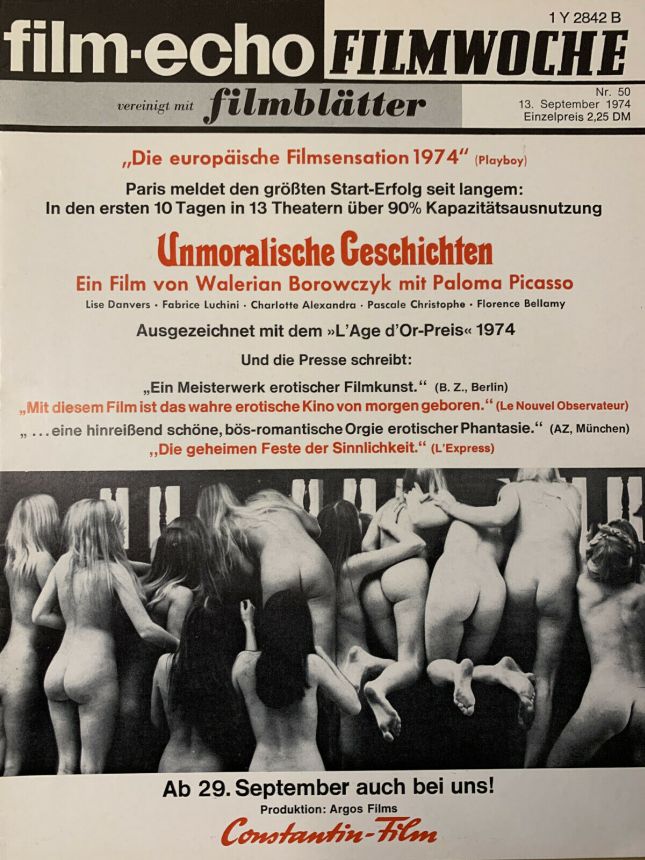 FILM-ECHO FILMWOCHE magazine side cover Issue 50 13 September 1974