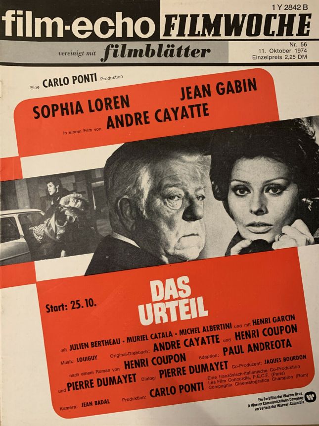 FILM-ECHO FILMWOCHE magazine side cover Issue 56 11 October 1974
