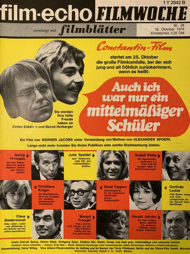 FILM-ECHO FILMWOCHE magazine side cover Issue 58 19 October 1974