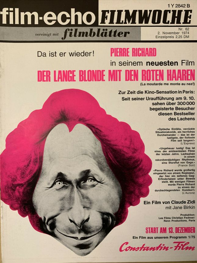 FILM-ECHO FILMWOCHE magazine side cover Issue 62 2 November 1974