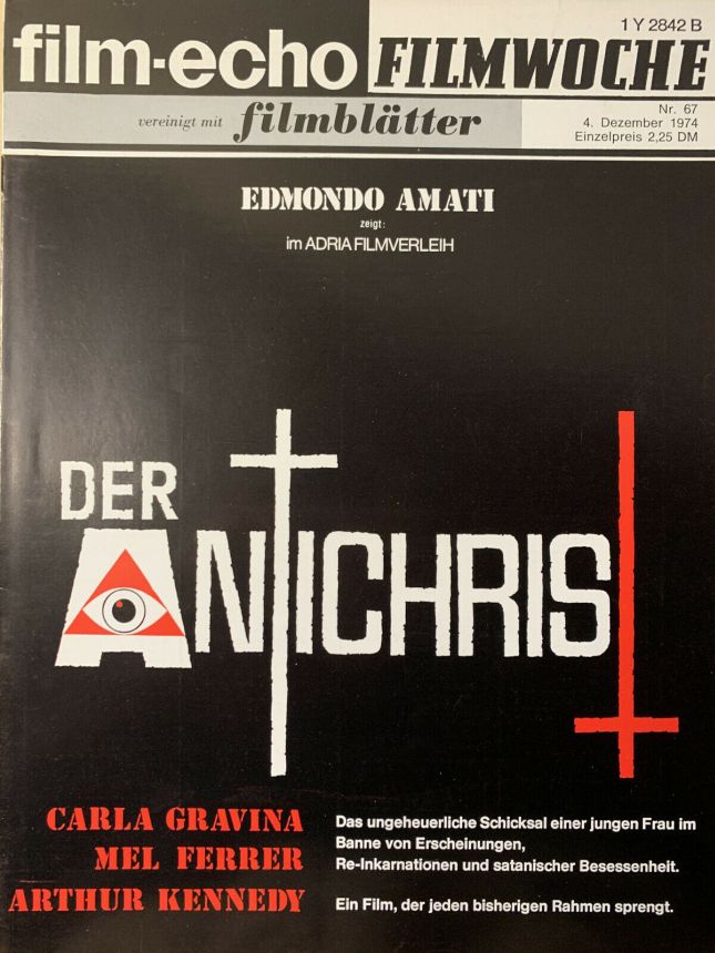 FILM-ECHO FILMWOCHE magazine side cover Issue 67 4 December 1974