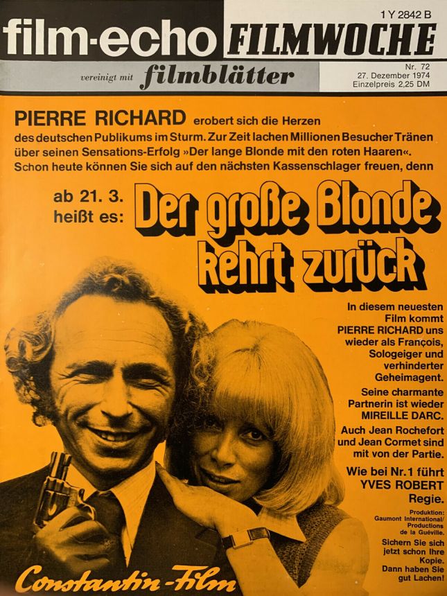 FILM-ECHO FILMWOCHE magazine side cover Issue 72 27 December 1974