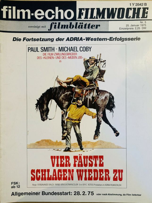 FILM-ECHO FILMWOCHE magazine side cover Issue 5 25 January 1975