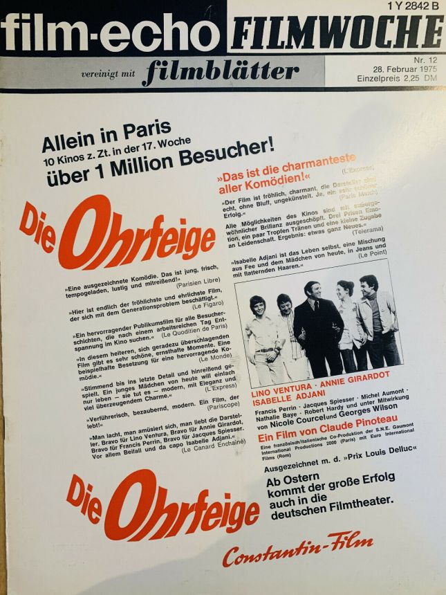 FILM-ECHO FILMWOCHE magazine side cover Issue 12 28 February 1975