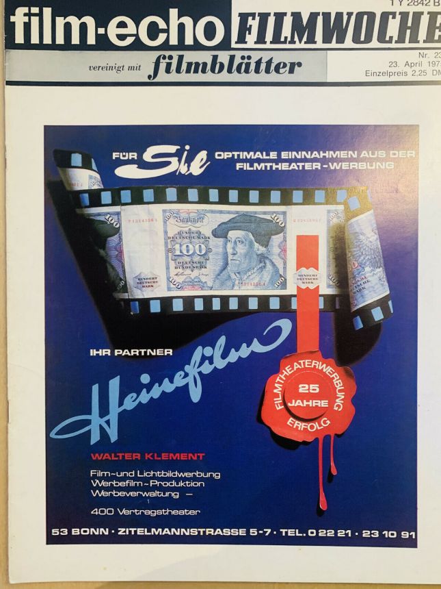 FILM-ECHO FILMWOCHE magazine side cover Issue 23 23 April 1975
