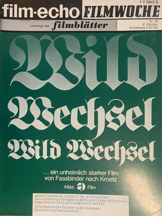 FILM-ECHO FILMWOCHE magazine side cover Issue 56 8 October 1975