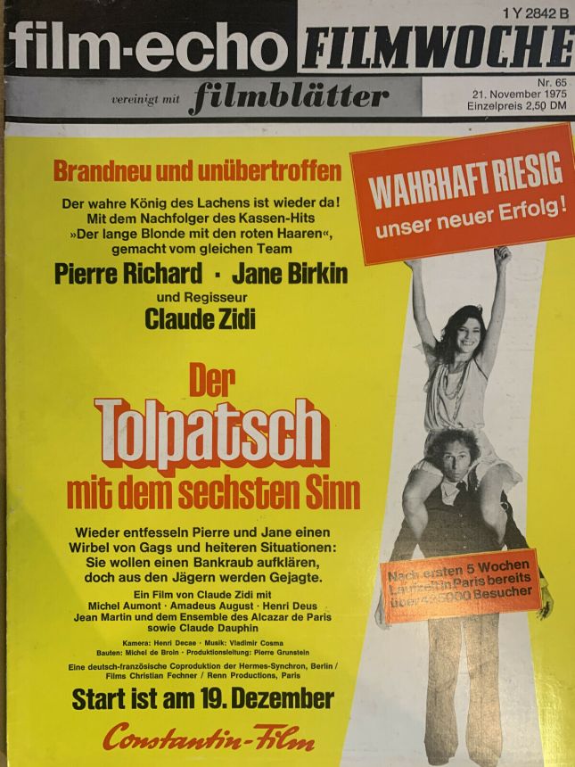 FILM-ECHO FILMWOCHE magazine side cover Issue 65 21 November 1975