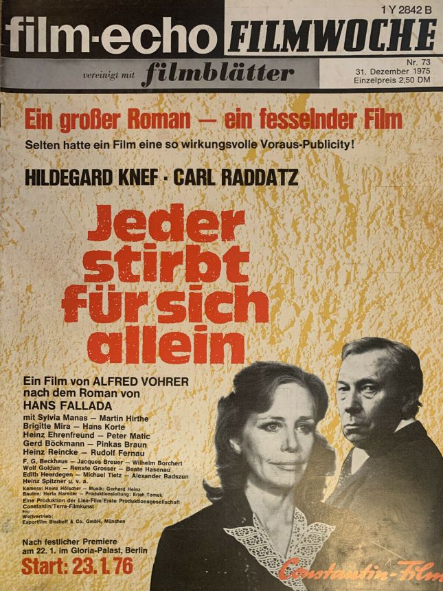 FILM-ECHO FILMWOCHE magazine side cover Issue 73 31 December 1975
