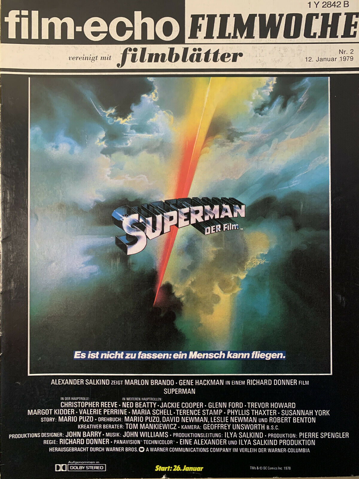 FILM-ECHO FILMWOCHE magazine side cover Issue 2 12 January 1979