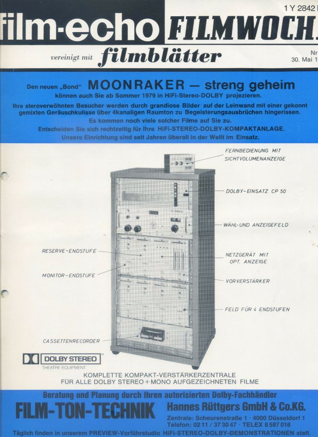 FILM-ECHO FILMWOCHE magazine side cover Issue 30 30 May 1979