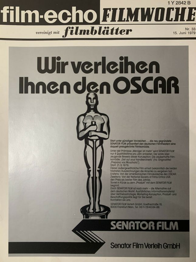 FILM-ECHO FILMWOCHE magazine side cover Issue 33 15 June 1979