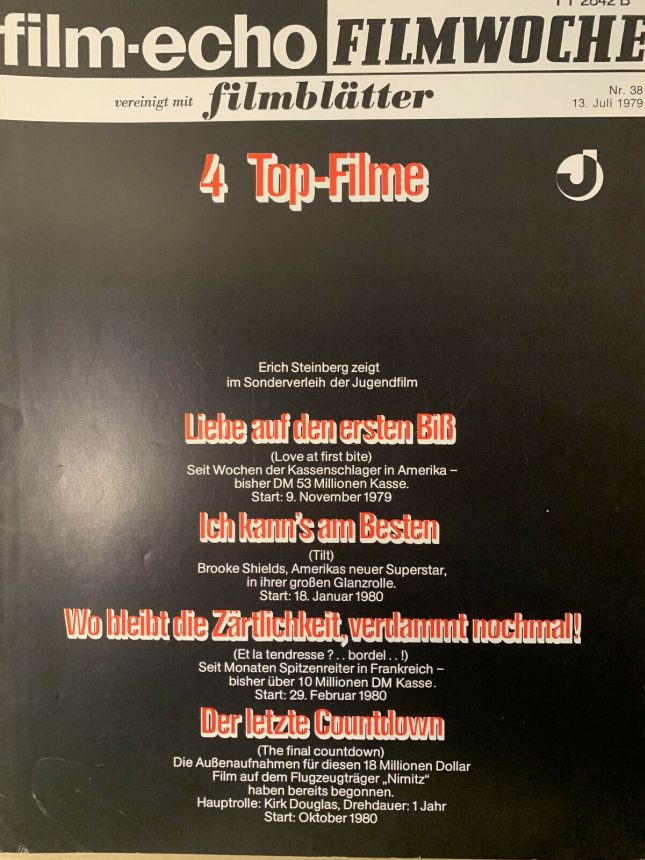 FILM-ECHO FILMWOCHE magazine side cover Issue 38 13 July 1979