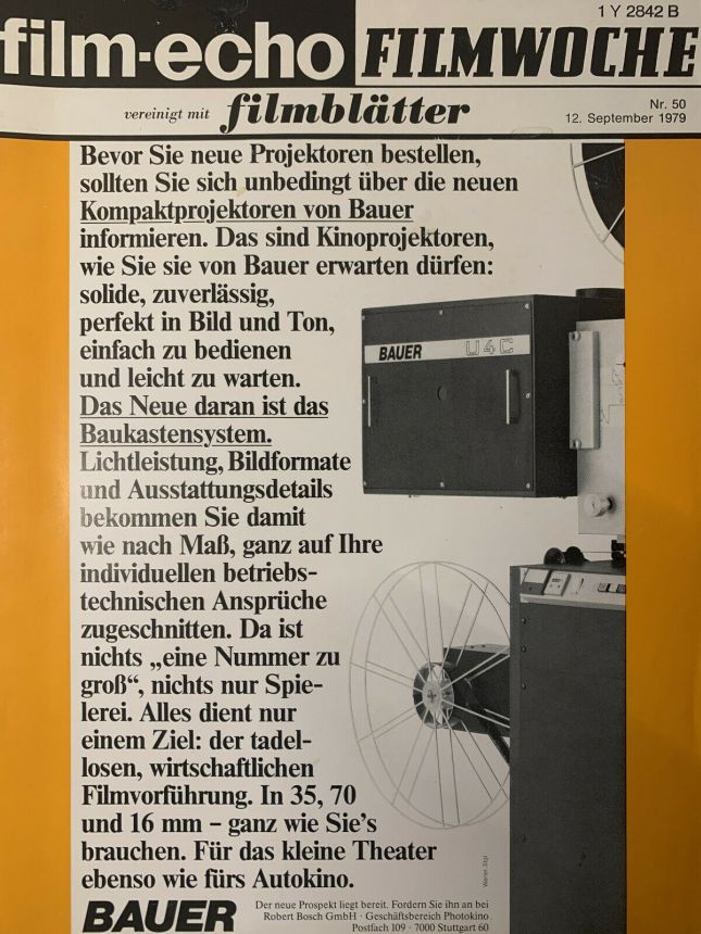 FILM-ECHO FILMWOCHE magazine side cover Issue 50 12 September 1979