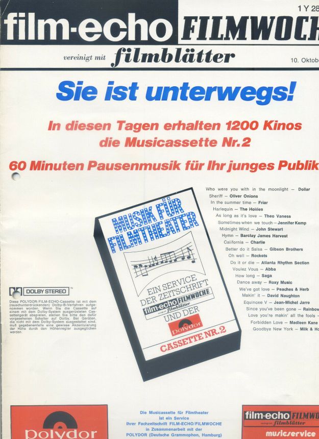 FILM-ECHO FILMWOCHE magazine side cover Issue 56 10 October 1979