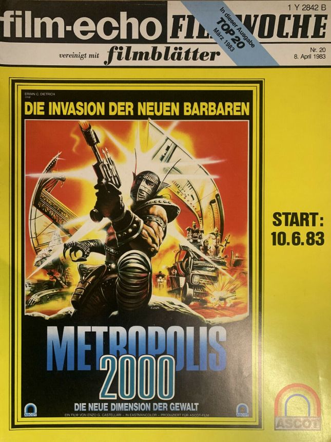 FILM-ECHO FILMWOCHE magazine side cover Issue 20 8 April 1983