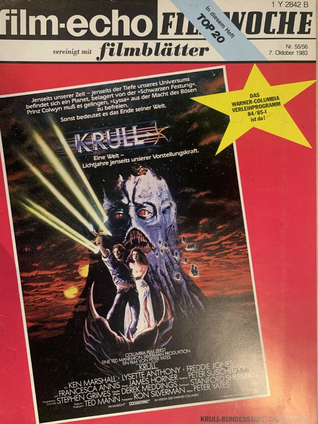 FILM-ECHO FILMWOCHE magazine side cover Issue 55-6 7 October 1983