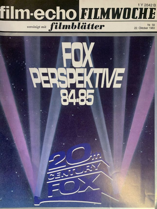 FILM-ECHO FILMWOCHE magazine side cover Issue 59 22 October 1983
