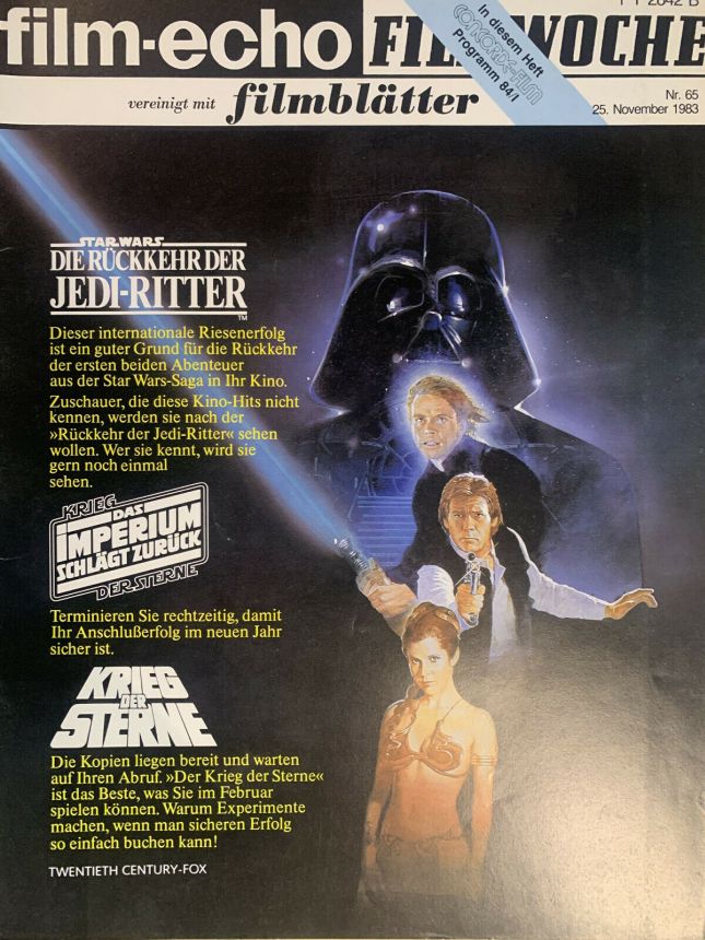 FILM-ECHO FILMWOCHE magazine side cover Issue 65 25 November 1983