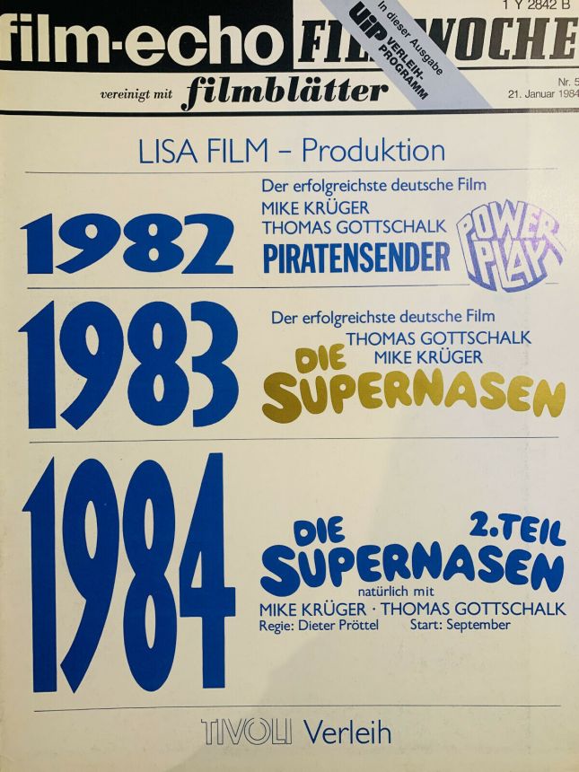 FILM-ECHO FILMWOCHE magazine side cover Issue 5 21 January 1984