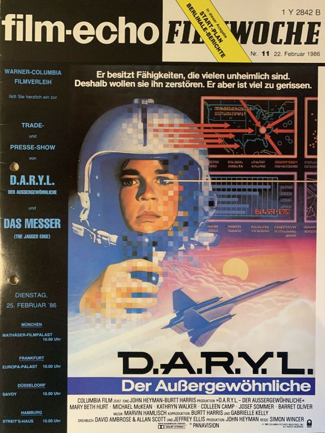 FILM-ECHO FILMWOCHE magazine side cover Issue 11 22 February 1986