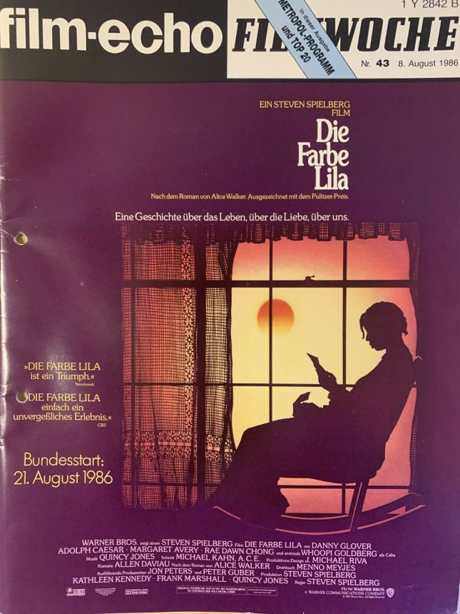 FILM-ECHO FILMWOCHE magazine side cover Issue 43 8 August 1986