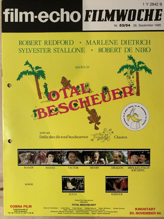 FILM-ECHO FILMWOCHE magazine side cover Issue 53-4 26 September 1986
