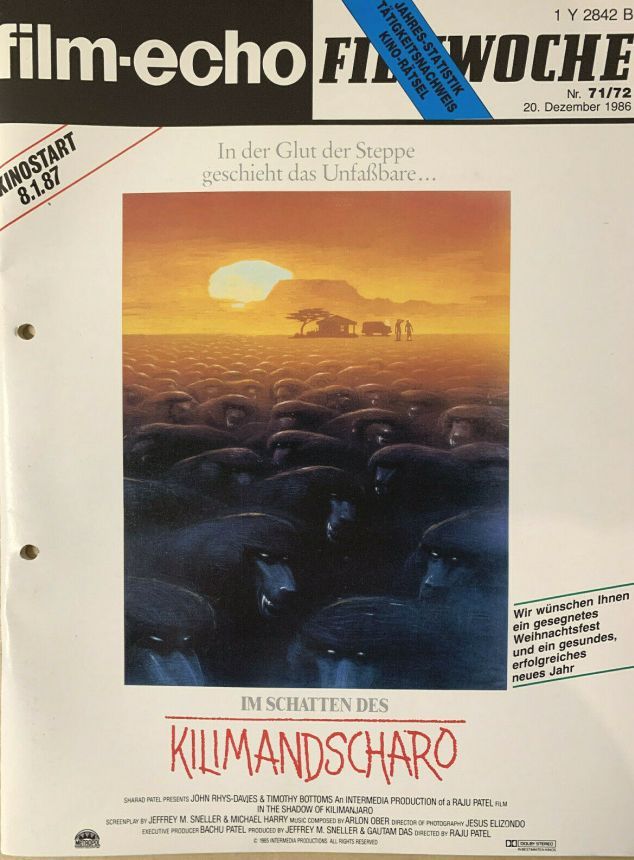 FILM-ECHO FILMWOCHE magazine side cover Issue 71-2 20 December 1986