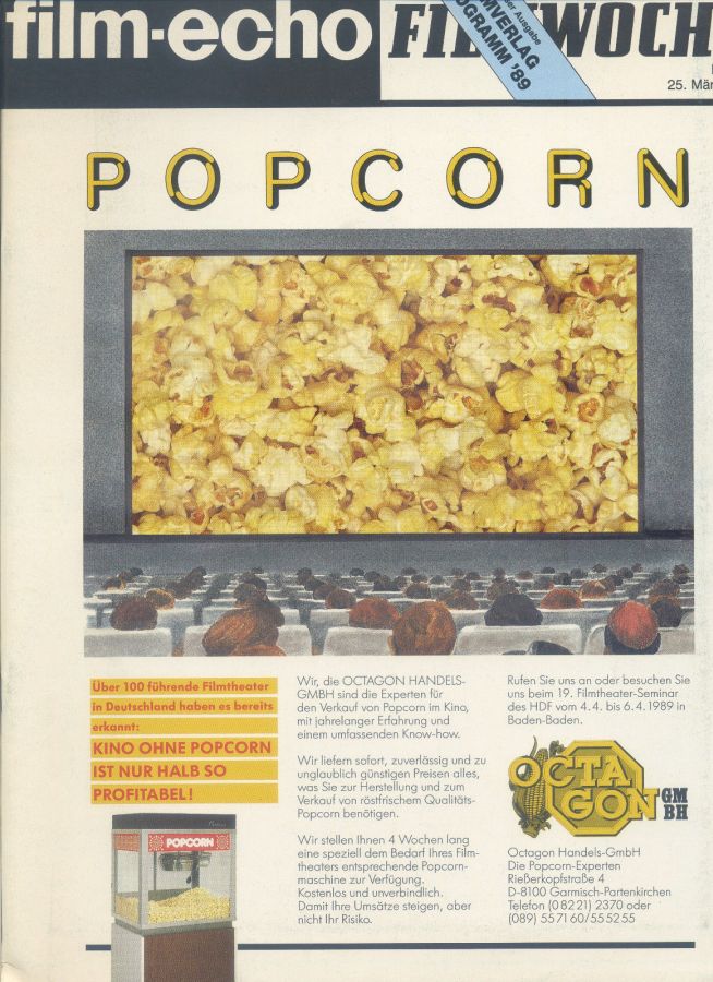 FILM-ECHO FILMWOCHE magazine side cover Issue 17 25 March 1989